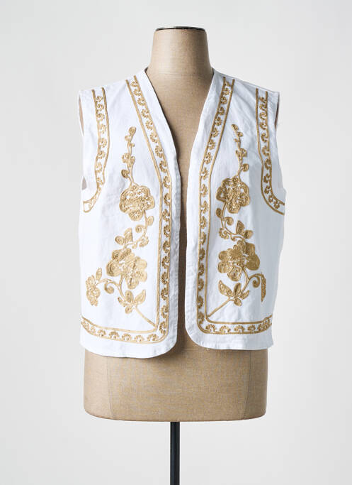 Gilet manches courtes blanc PÉPOUZ' pour femme