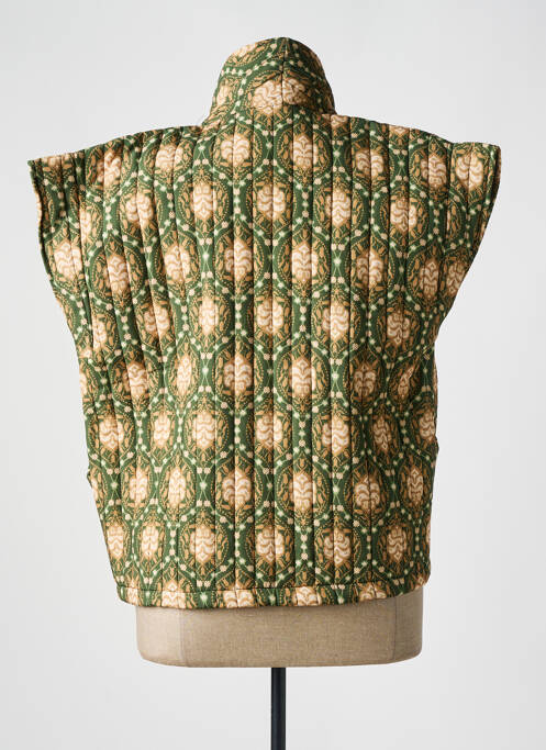 Gilet manches courtes vert CECILE WANG femme