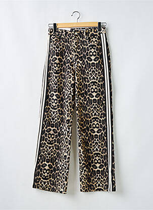 Pantalon droit fermeture zippée sous rabat boutonné beige QUEEN HEARTS femme