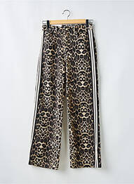 Pantalon droit fermeture zippée sous rabat boutonné beige QUEEN HEARTS femme
