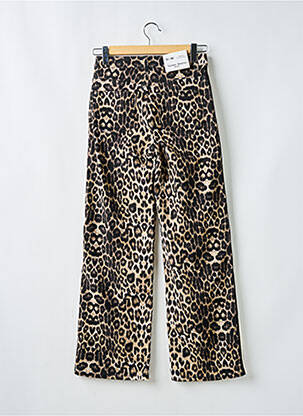 Pantalon droit fermeture zippée sous rabat boutonné beige QUEEN HEARTS femme