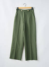Pantalon droit fermeture zippée sous rabat boutonné vert CHARMING GIRL BY SILIA femme