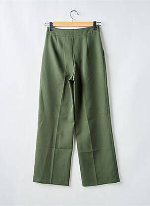 Pantalon droit fermeture zippée sous rabat boutonné vert CHARMING GIRL BY SILIA femme