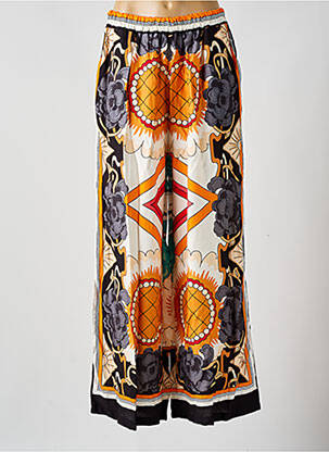 Pantalon large tissage crêpe taille normale orange C'MELODIE femme