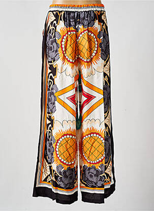 Pantalon large tissage crêpe taille normale orange C'MELODIE femme