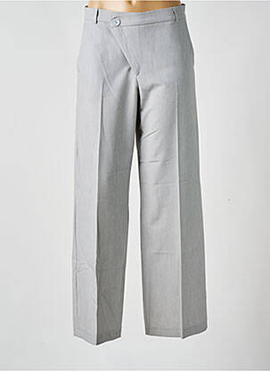 Pantalon large fermeture zippée sous rabat boutonné taille normale gris JANIS & JOHN femme