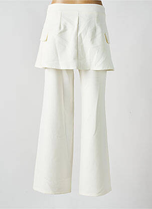 Pantalon large fermeture zippée sous rabat boutonné taille haute beige LES ACOLYTES femme