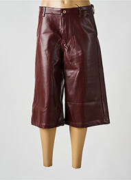 Pantacourt coupe jupe culotte taille haute marron KATE DENIM femme