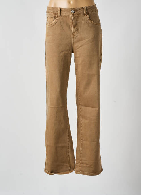 Jeans coupe droite marron KAROSTAR pour femme