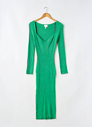 Robe pull col v manches longues vert H&M femme