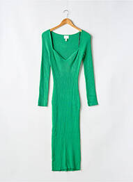 Robe pull col v manches longues vert H&M femme