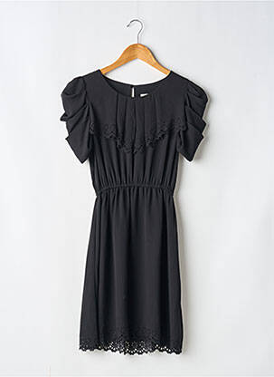 Robe courte manches courtes manches courtes noir SANS MARQUE femme