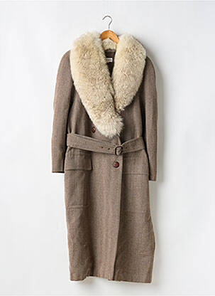Manteau long poches sans capuche marron GEORGES RECH femme
