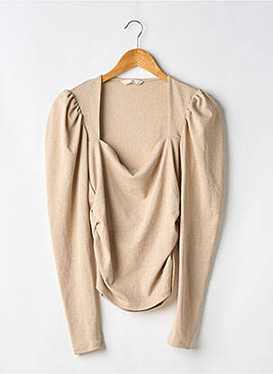 Top stretch manches longues beige H&M femme
