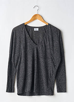 Pull tissage chiné manches longues gris ZARA femme
