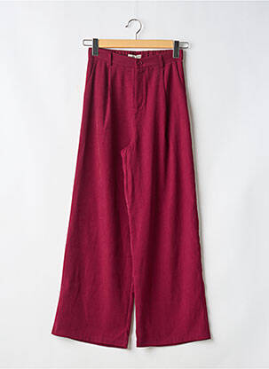 Pantalon large fermeture zippée sous rabat boutonné taille normale violet PEACE N'LOVE femme