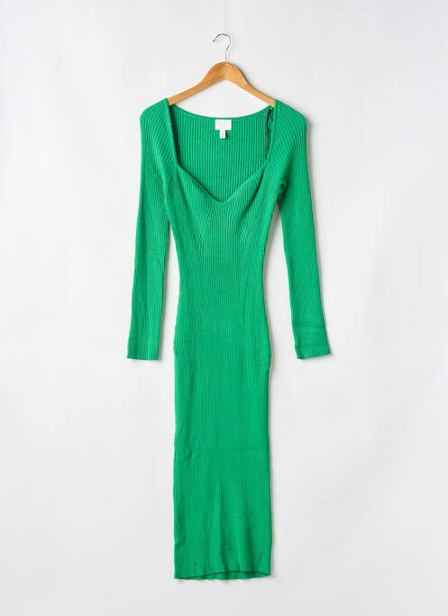 Robe pull col v manches longues vert H&M femme