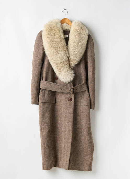 Manteau long poches sans capuche marron GEORGES RECH femme
