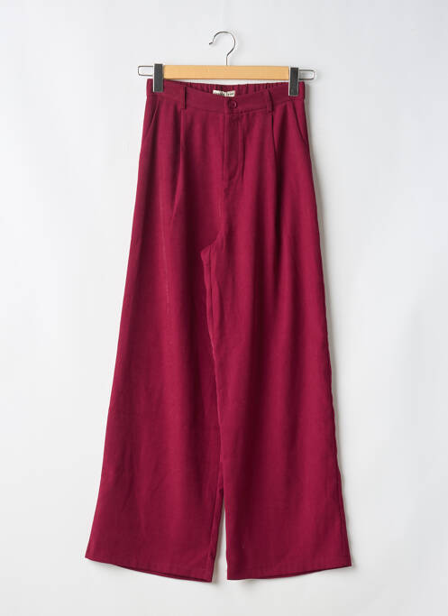 Pantalon large fermeture zippée sous rabat boutonné taille normale violet PEACE N'LOVE femme