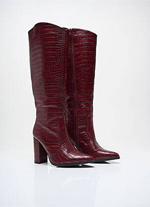 Bottes bout pointu talon de 7 à 9cm violet SANS MARQUE femme