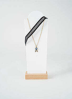 Collier ornement pierre noir TATA GISELE femme