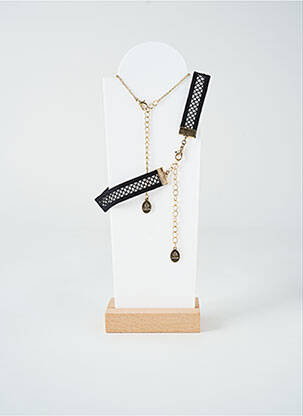 Collier ornement pierre noir TATA GISELE femme