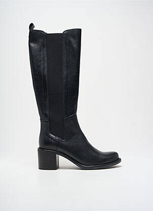 Bottes tissage satiné talon de 4 à 6cm noir MYMA femme