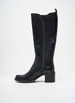 Bottes tissage satiné talon de 4 à 6cm noir MYMA femme