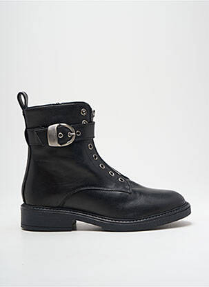 Bottines/boots tissage satiné talon plat jusqu'à 3cm noir MYMA femme