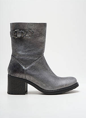 Bottines/boots matière lisse talon de 4 à 6cm argent REGARD femme