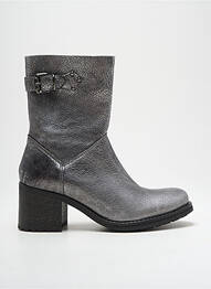 Bottines/boots matière lisse talon de 4 à 6cm argent REGARD femme