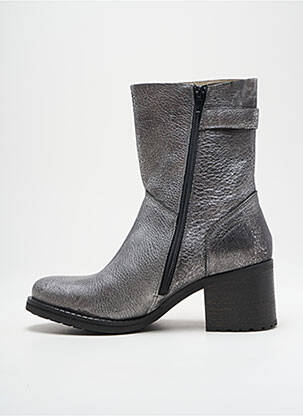 Bottines/boots matière lisse talon de 4 à 6cm argent REGARD femme