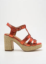 Sandales/nu pieds semi compensé talon de 7 à 9cm orange ADIGE femme