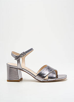 Sandales/nu pieds tissage satiné talon de 4 à 6cm argent ROSEMETAL femme