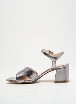 Sandales/nu pieds tissage satiné talon de 4 à 6cm argent ROSEMETAL femme