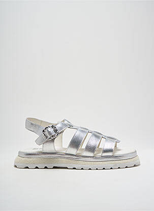 Spartiates matière lisse talon de 4 à 6cm argent REGARD femme