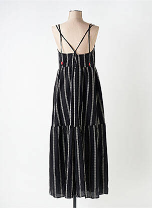 Robe longue coupe évasée sans manche noir FOR EVER femme