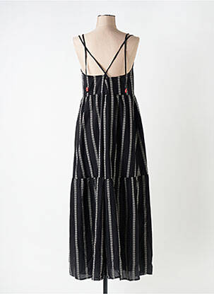 Robe longue coupe évasée sans manche noir FOR EVER femme