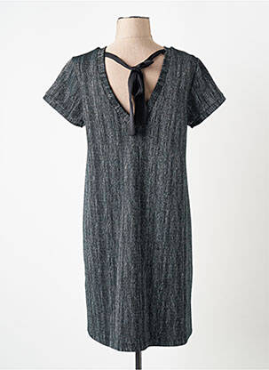 Robe mi-longue manches courtes manches courtes noir LA FEE MARABOUTEE femme