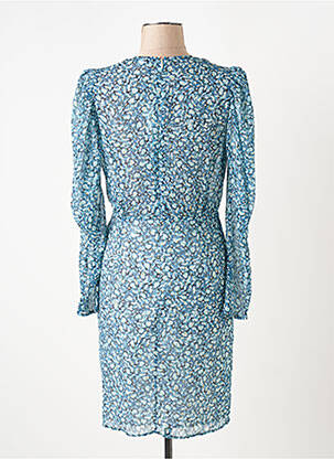 Robe mi-longue imprimé fleurs manches longues bleu MORGAN femme