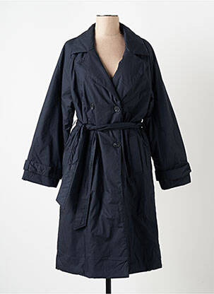 Trench tissage popeline sans capuche bleu ICHI femme