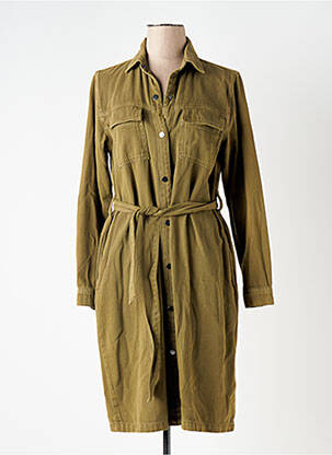 Robe mi-longue manches longues manches longues vert KAFFE femme