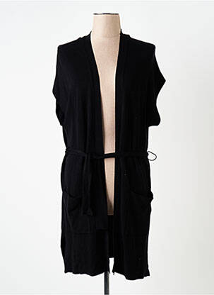 Gilet manches courtes coupe droite noir KAFFE femme