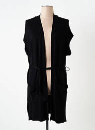 Gilet manches courtes maille fine noir KAFFE femme