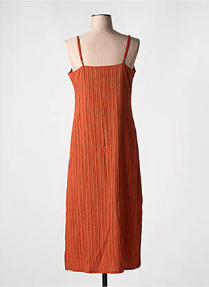 Robe longue tissage crêpe fines bretelles orange B.YOUNG femme