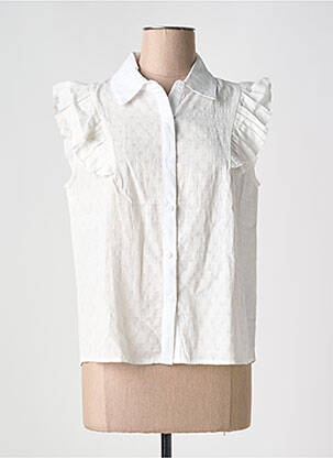 Chemisier manches courtes manches courtes blanc JUBYLEE femme