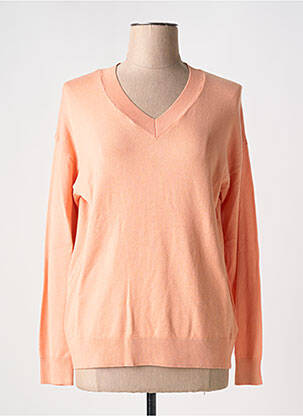 Pull col v manches longues orange B.YOUNG femme