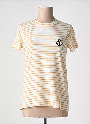 T-shirt coupe cintrée manches courtes beige JUBYLEE femme