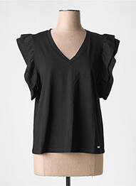 T-shirt col v manches courtes noir MCM femme