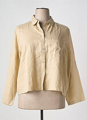 Chemisier coupe cintrée manches longues beige COPENHAGEN femme